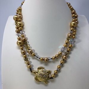 Hand Knotted Magnetic Turtle Necklace